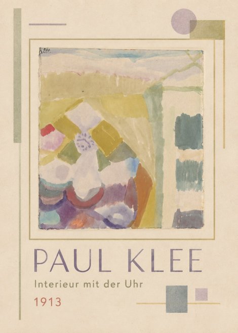 Paul Klee Interieur Mit Der Uhr II No1 - Juliste