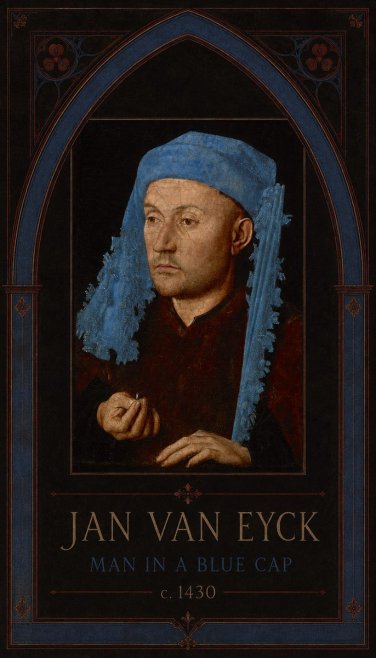 Jan van Eyck Man in a Blue Cap II No3 - Juliste