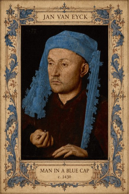Jan van Eyck Man in a Blue Cap II No6 - Juliste