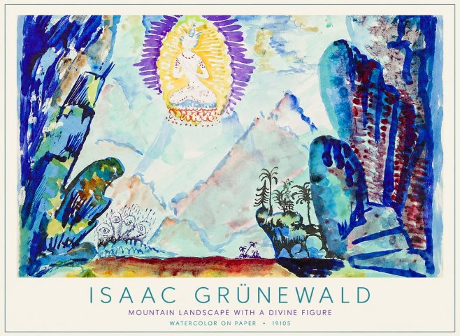 Isaac Grünewald Mountain Landscape with a Divine Figure No1 - Juliste