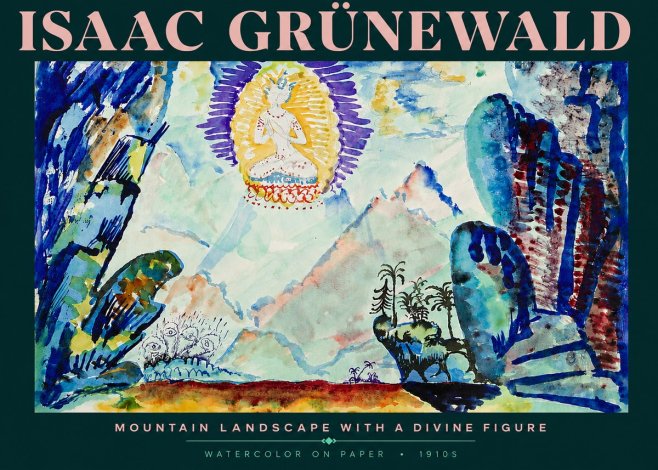 Isaac Grünewald Mountain Landscape with a Divine Figure No4 - Juliste
