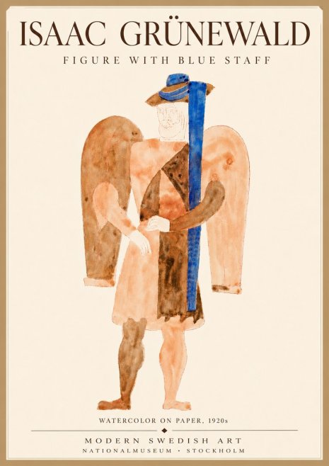 Isaac Grünewald Figure with Blue Staff No6 - Juliste