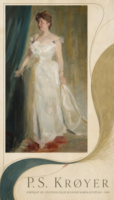 P.S. Krøyer Portrait of Countess Lillie Suzanne Raben-levetzau - 1899 No3 - Juliste