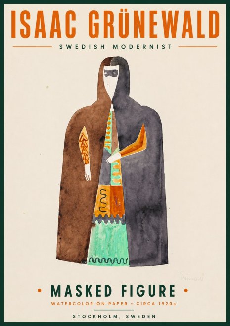 Isaac Grünewald Masked Figure No4 - Juliste