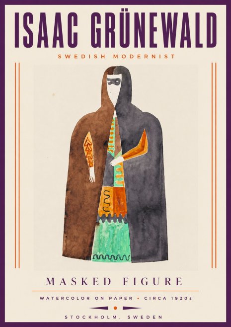 Isaac Grünewald Masked Figure No5 - Juliste