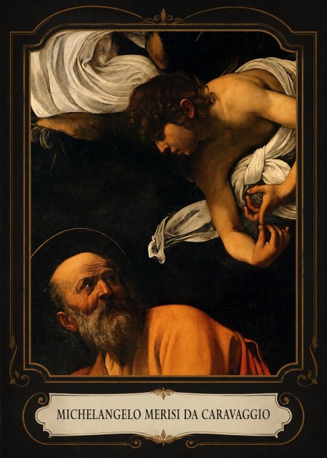 Michelangelo Merisi da Caravaggio The Inspiration of Saint Matthew I No4 - Juliste
