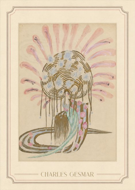 Charles Gesmar Woman with Headdress No1 - Juliste