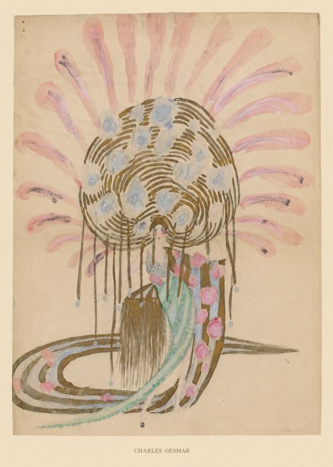 Charles Gesmar Woman with Headdress No6 - Juliste