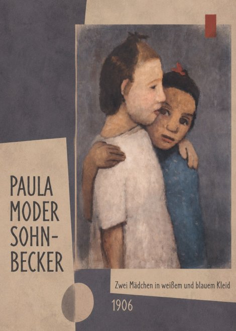 Paula Modersohn-Becker Zwei Mädchen in Weißem Und Blauem Kleid No2 - Juliste