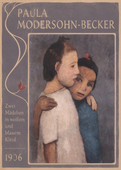 Paula Modersohn-Becker Zwei Mädchen in Weißem Und Blauem Kleid No3 - Juliste