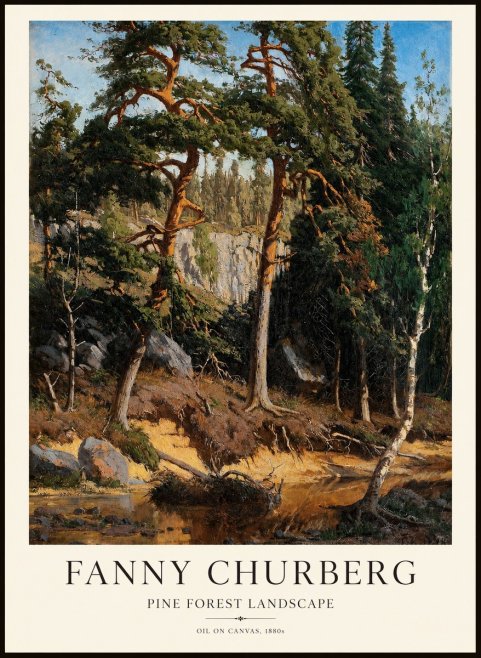 Fanny Churberg Pine Forest Landscape No1 - Juliste