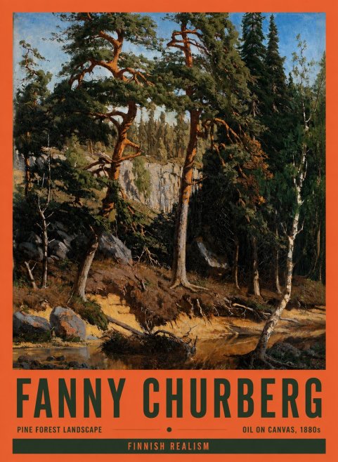 Fanny Churberg Pine Forest Landscape No2 - Juliste