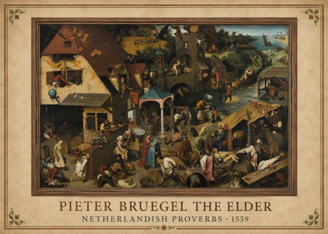 Pieter Bruegel Netherlandish Proverbs XI No1 - Juliste