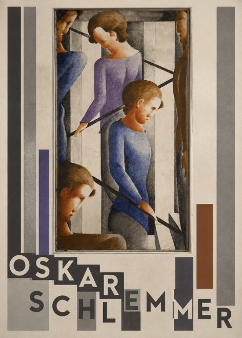 Oskar Schlemmer Staircase Figures II No3 - Juliste