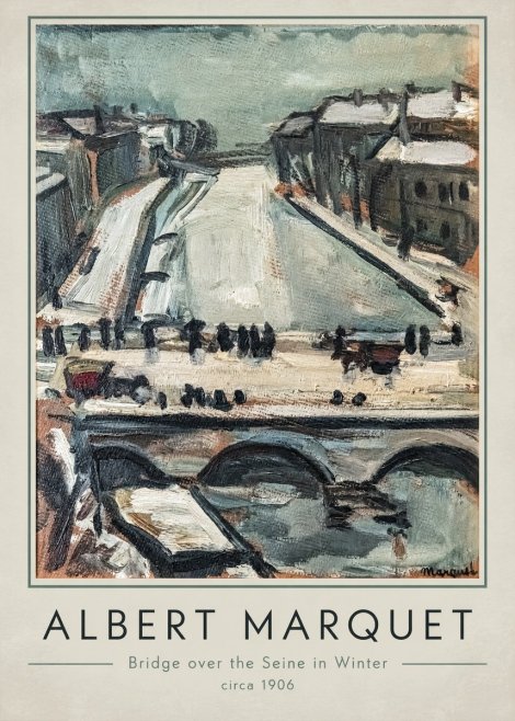 Albert Marquet Bridge over the Seine in Winter No1 - Juliste