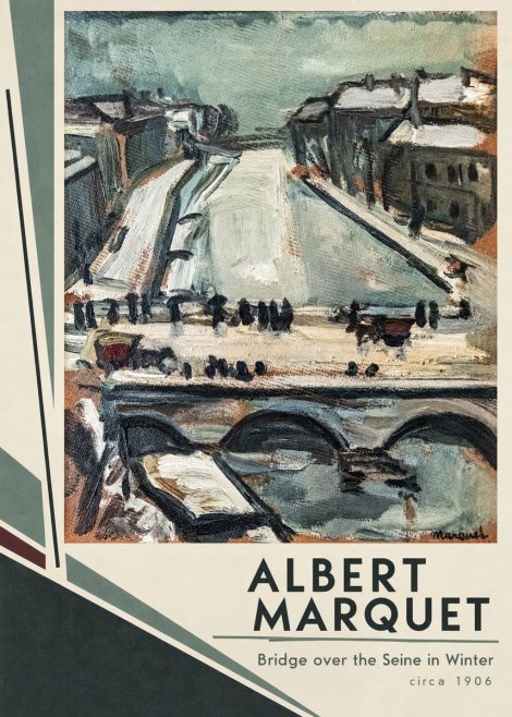 Albert Marquet Bridge over the Seine in Winter No2 - Juliste