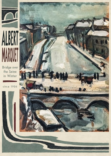 Albert Marquet Bridge over the Seine in Winter No3 - Juliste