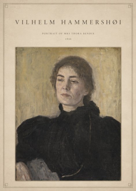 Vilhelm Hammershøi Portrait of Mrs Thora Bendix No4 - Juliste