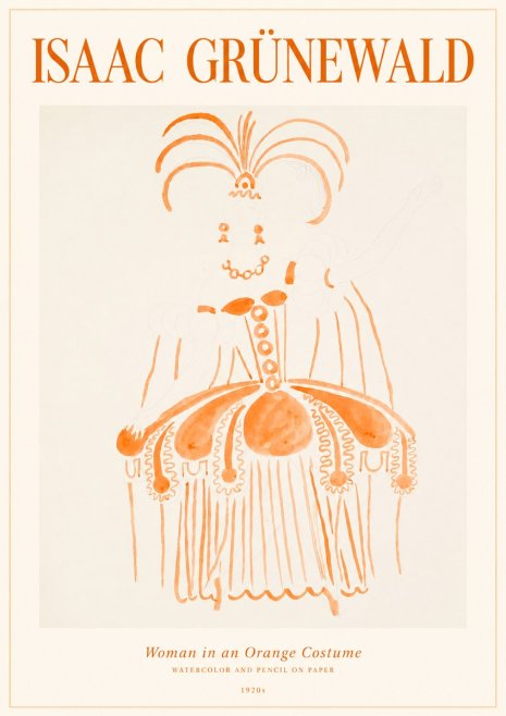 Isaac Grünewald Woman in an Orange Costume No1 - Juliste