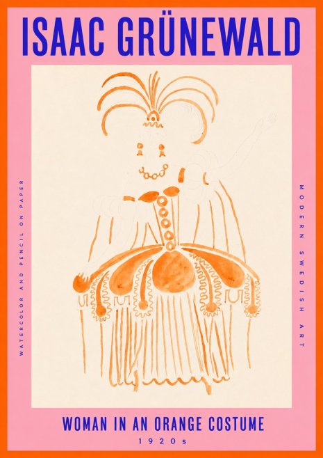 Isaac Grünewald Woman in an Orange Costume No2 - Juliste