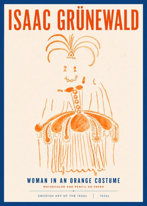 Isaac Grünewald Woman in an Orange Costume No4 - Juliste