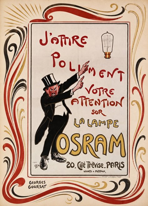 Georges Goursat J'attire Poliment Votre Attention Sur La Lampe Osram No2 - Juliste