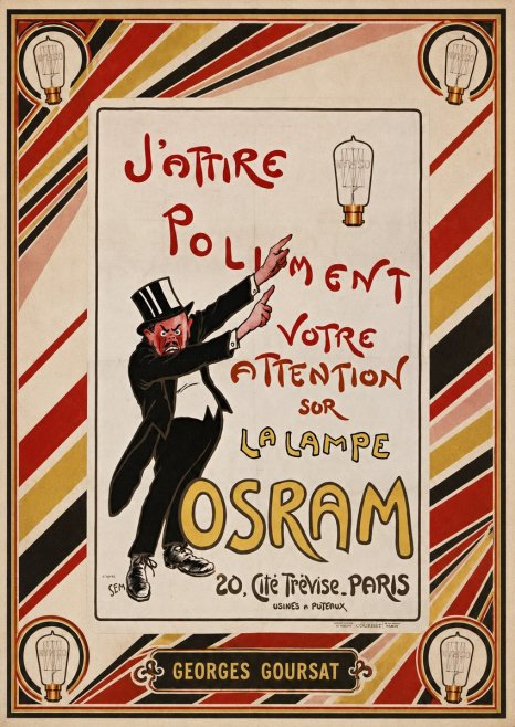 Georges Goursat J'attire Poliment Votre Attention Sur La Lampe Osram No5 - Juliste