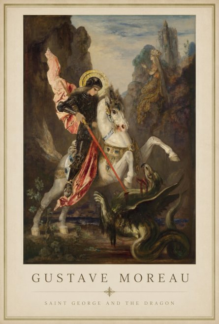 Gustave Moreau Saint George and the Dragon No1 - Juliste