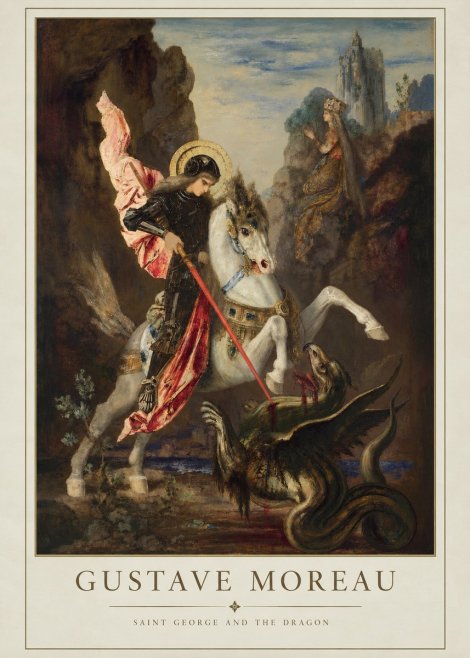 Gustave Moreau Saint George and the Dragon No5 - Juliste