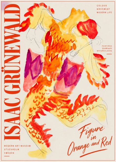 Isaac Grünewald Figure in Orange and Red No4 - Juliste