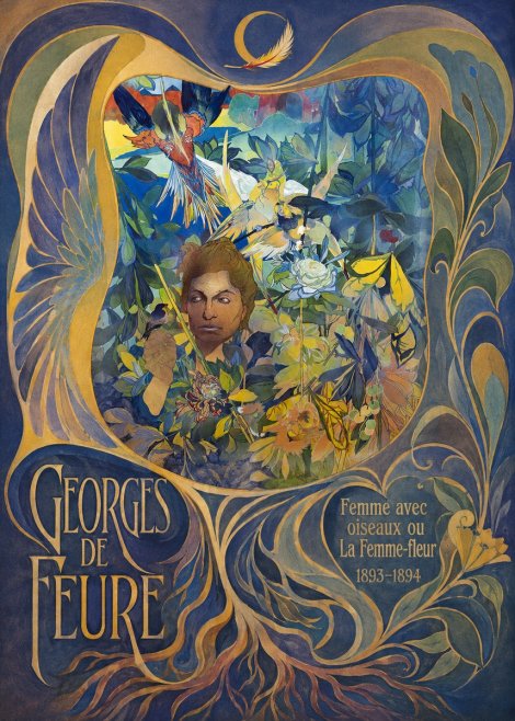 Georges de Feure Femme Avec Oiseaux Ou La Femme-fleur No6 - Juliste