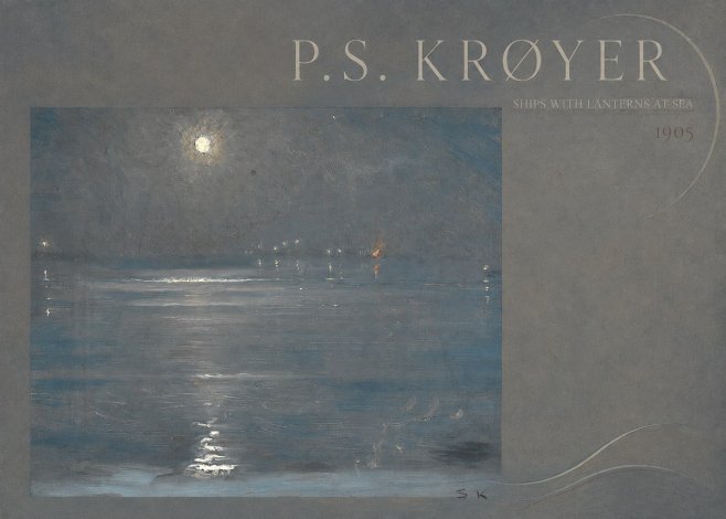 P.S. Krøyer Ships with Lanterns at Sea No4 - Juliste