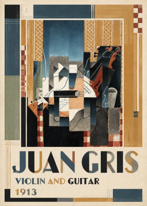 Juan Gris Violin and Guitar I No1 - Juliste