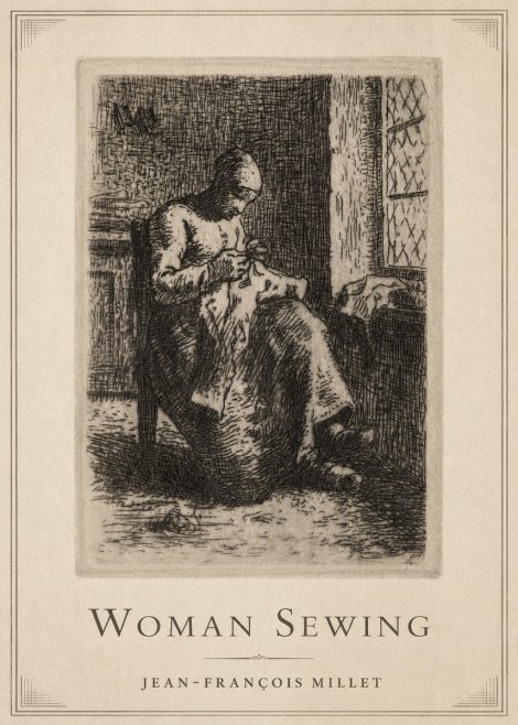 Jean-François Millet Woman Sewing No1 - Juliste