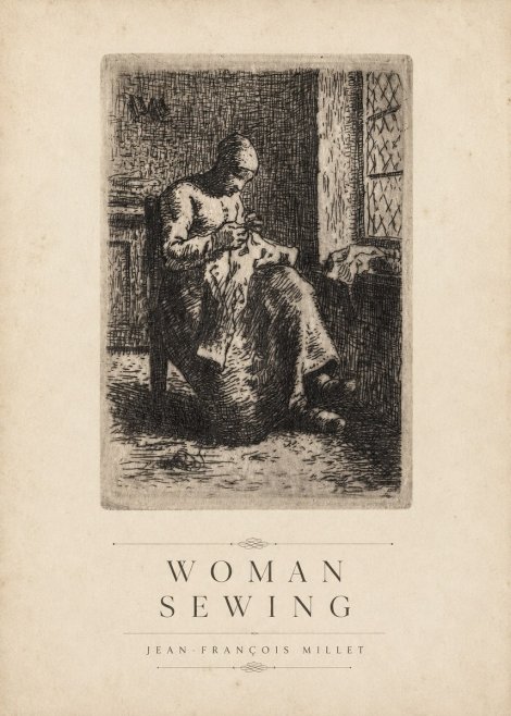 Jean-François Millet Woman Sewing No4 - Juliste