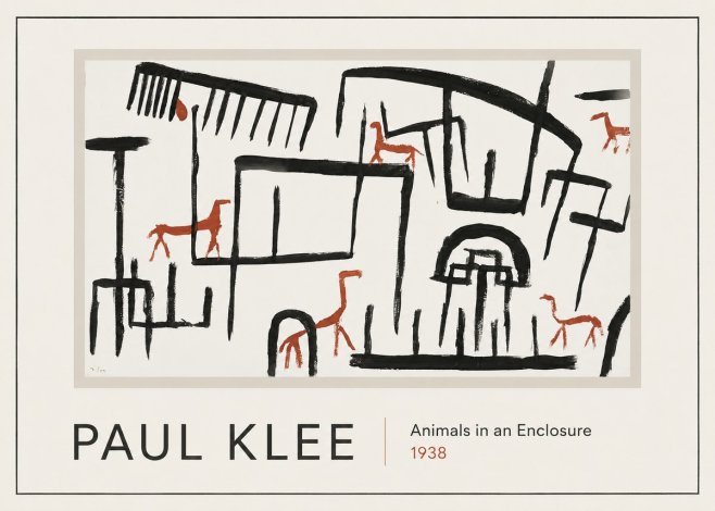 Paul Klee Animals in an Enclosure No1 - Juliste