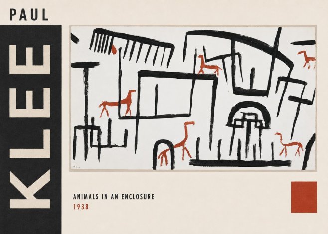 Paul Klee Animals in an Enclosure No3 - Juliste