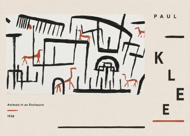 Paul Klee Animals in an Enclosure No6 - Juliste
