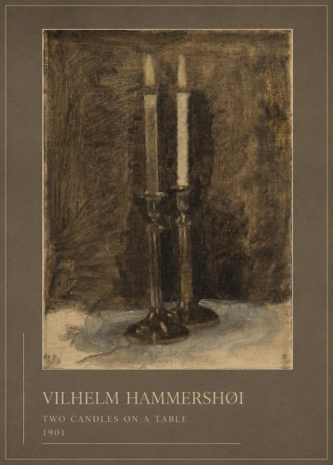 Vilhelm Hammershøi Two Candles on a Table No1 - Juliste