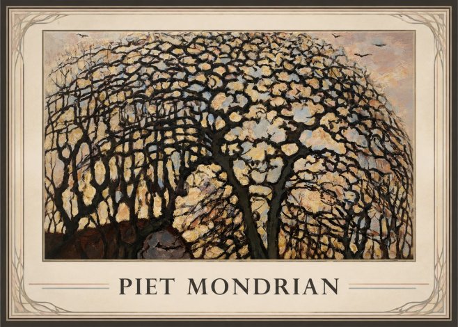 Piet Mondrian Avond (Evening); the Red Tree No1 - Juliste