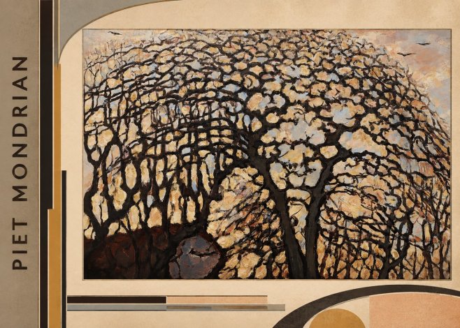 Piet Mondrian Avond (Evening); the Red Tree No4 - Juliste