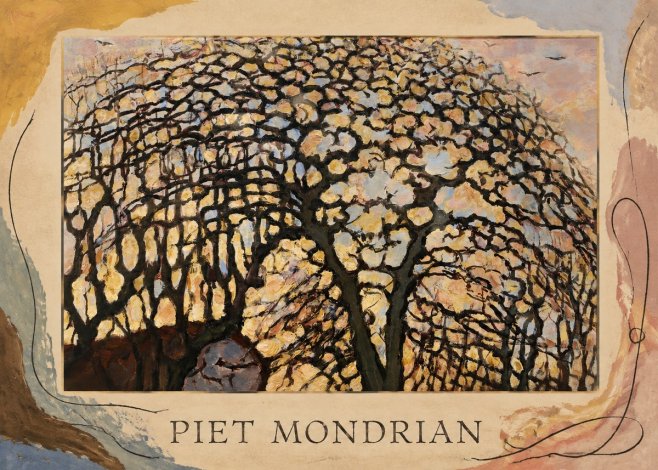 Piet Mondrian Avond (Evening); the Red Tree No5 - Juliste