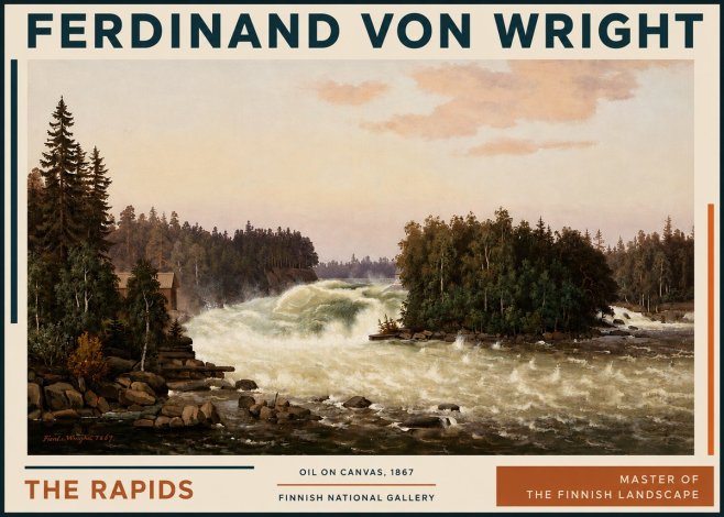 Ferdinand von Wright The Rapids No5 - Juliste
