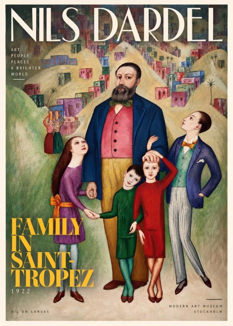 Nils Dardel Family in Saint-tropez No3 - Juliste