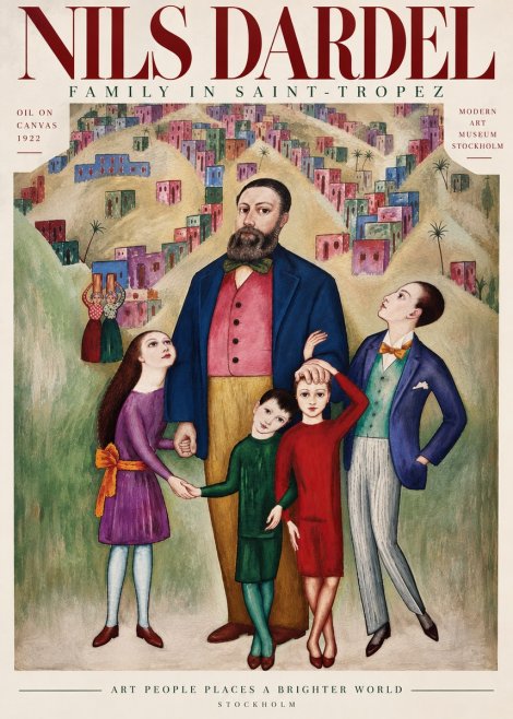Nils Dardel Family in Saint-tropez No6 - Juliste