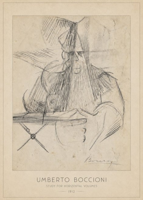 Umberto Boccioni Study for Horizontal Volumes No6 - Juliste
