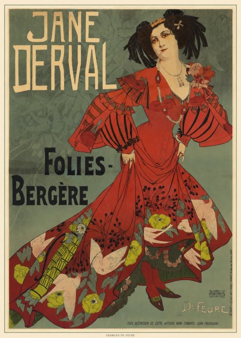 Georges de Feure Jane Derval - Folies-bergère III No5 - Juliste