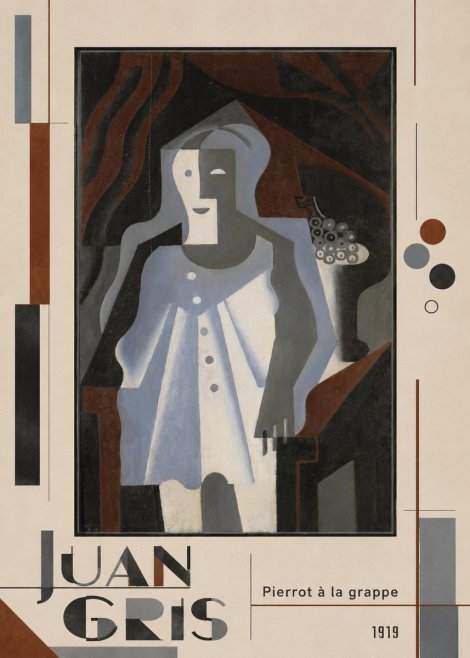 Juan Gris Pierrot À La Grappe No3 - Juliste