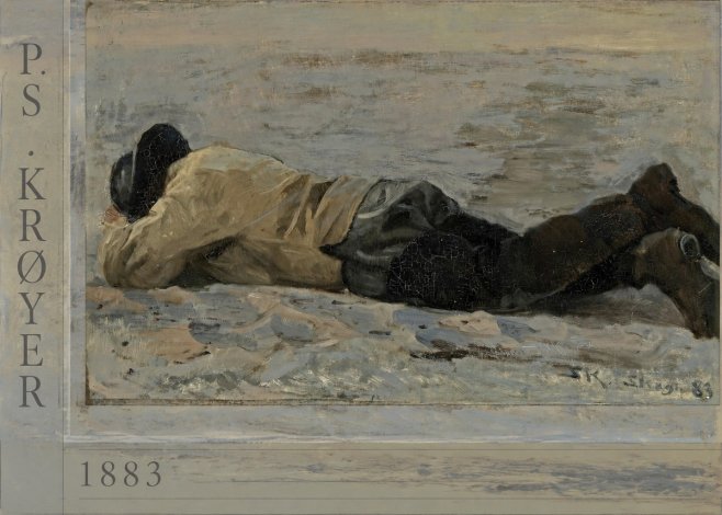P.S. Krøyer Fisherman Lying on the Beach No2 - Juliste