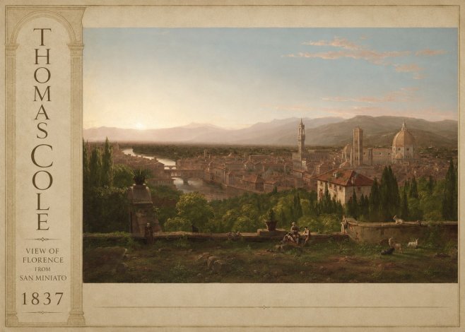 Thomas Cole View of Florence from San Miniato No2 - Juliste